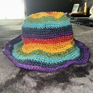 Bohemian Hippie Women’s Sunhat Hemp Cotton Rainbow Handmade Hat